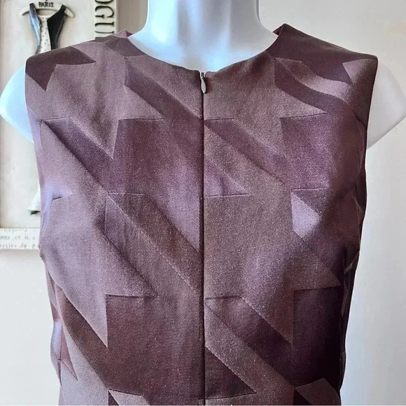 Vintage 90s Cynthia Rowley Brown Houndstooth Two Piece Dress Coat Suit Size 12 L - Picture 4 of 16